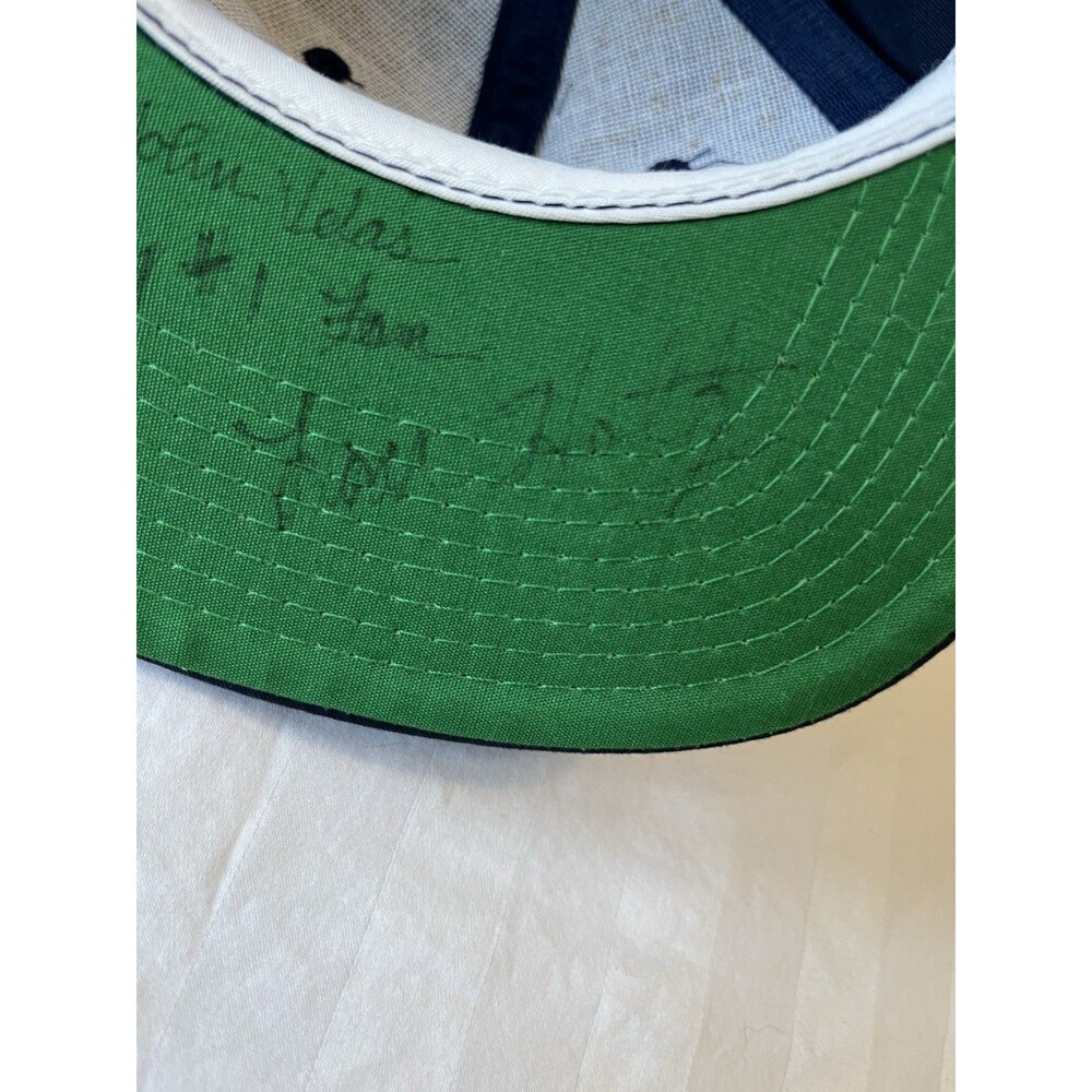 VINTAGE LOU HOLTZ Autographed Notre Dame Hat THE GAME Split Bar Snapback NWT